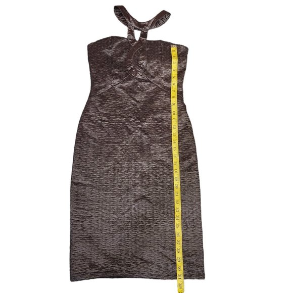 Romeo & Juliet Couture Bodycon Brown Cut Out Halter Backless Dress Size M - Picture 9 of 9